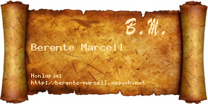 Berente Marcell névjegykártya